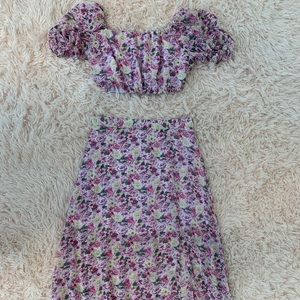 Floral elegant Shein skirt set
